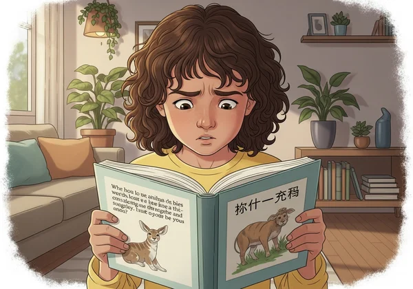 Child struggling with reading in a multilingual setting