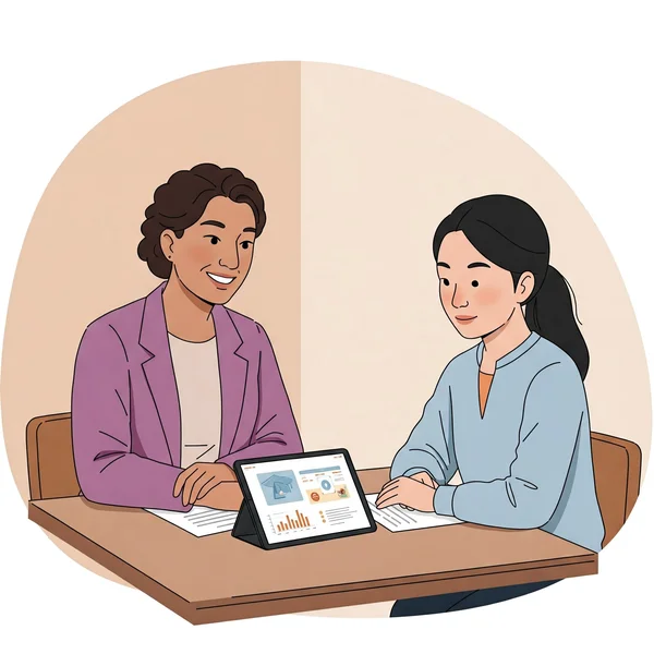 Teacher and parent discussing student's dyslexia screening.