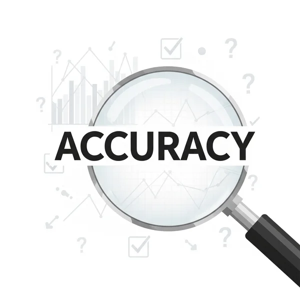 Magnifying glass over "Accuracy" for dyslexia test concept.