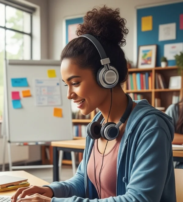 Student with dyslexia successfully using accommodations.