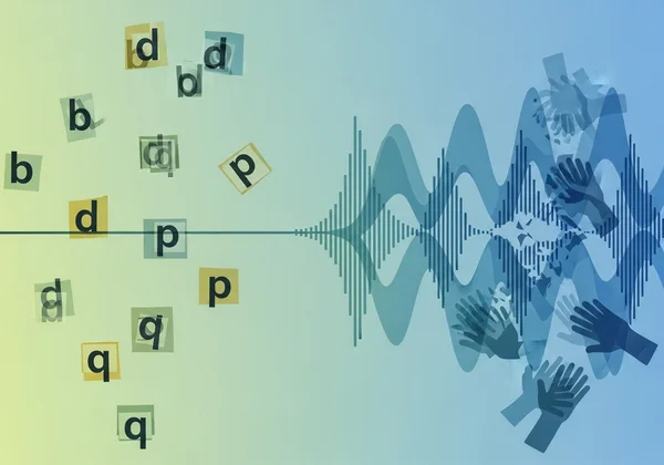 Abstract image of phonological awareness or letter reversal.