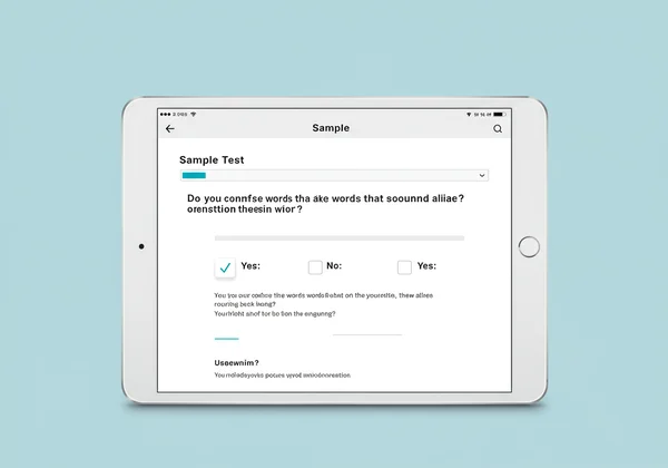 A clean interface of an online dyslexia screening test.